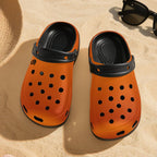 6Deep Orange Pop High-Heeled Clogs