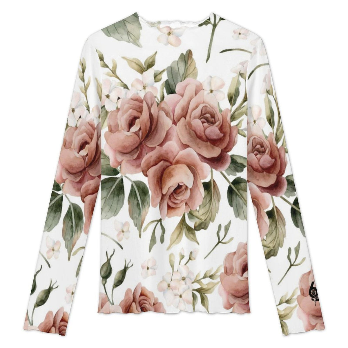 Rosé Sheer Mock Neck Top