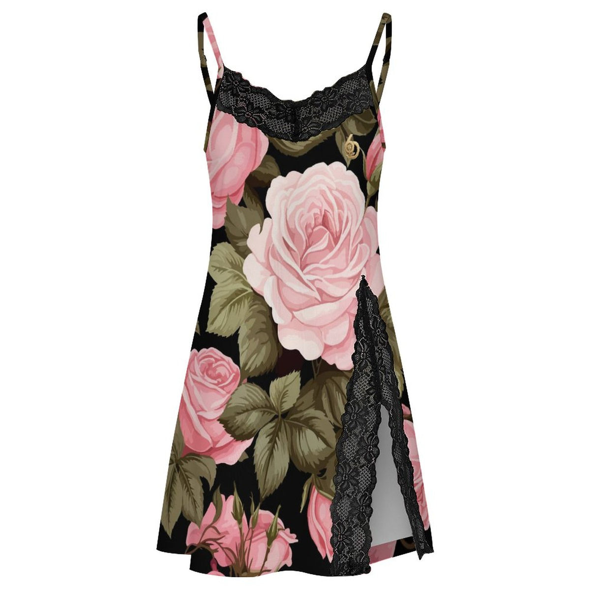 Pink Blush Rose Lace Camisole Pajama Dress