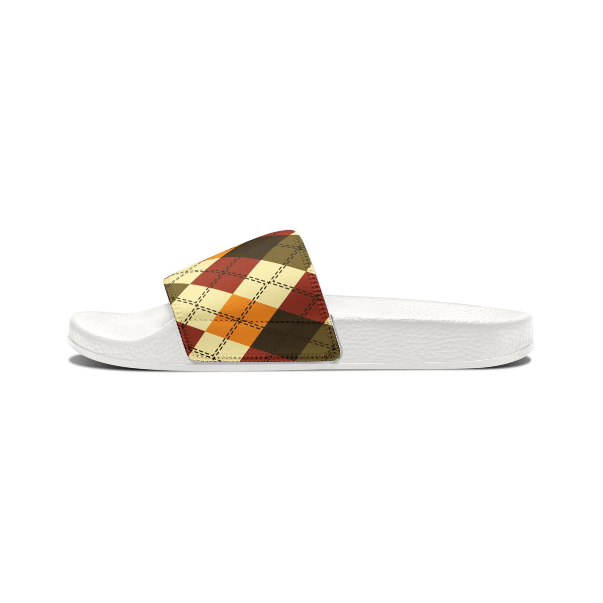 Men's Plaid Slide Sandals — Removable Strap (Matching the Men's Fitted Embroidered Jogger &amp; Top)