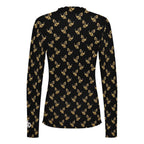 100gsm High Neck Mesh Top For Women(All-Over Printing) black