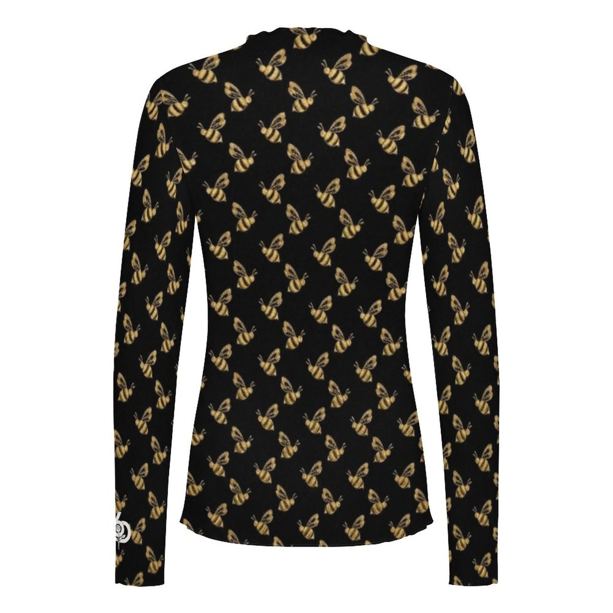 100gsm High Neck Mesh Top For Women(All-Over Printing) black