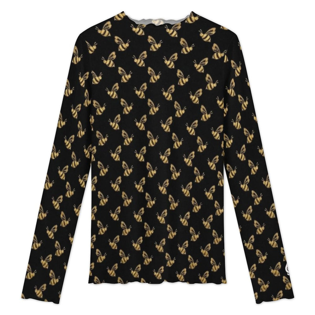 100gsm High Neck Mesh Top For Women(All-Over Printing) black