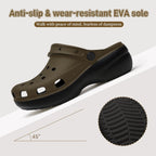 6Deep Army Green High-Heeled Clogs