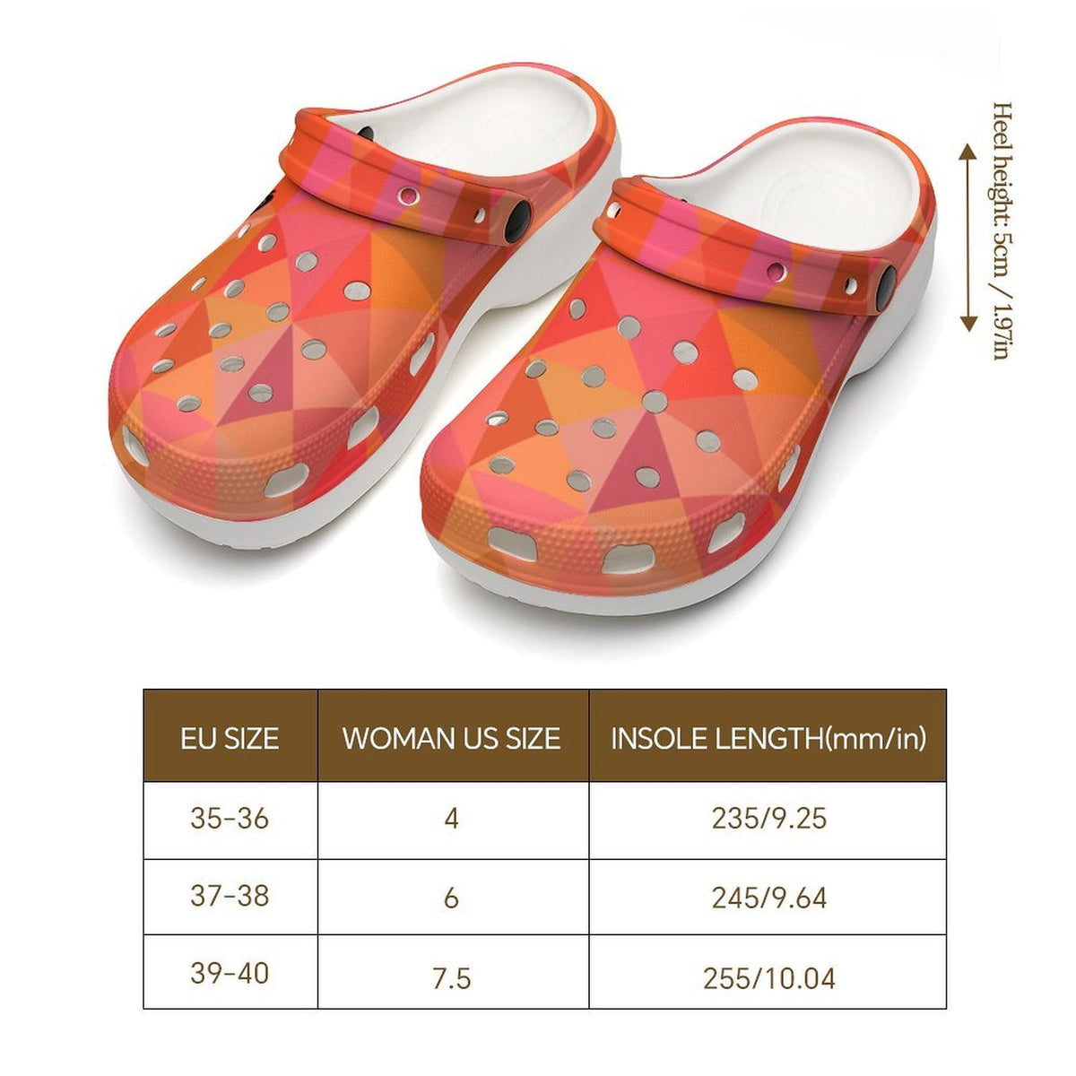 6Deep Cotton Candy Swirl High-Heeled Clogs
