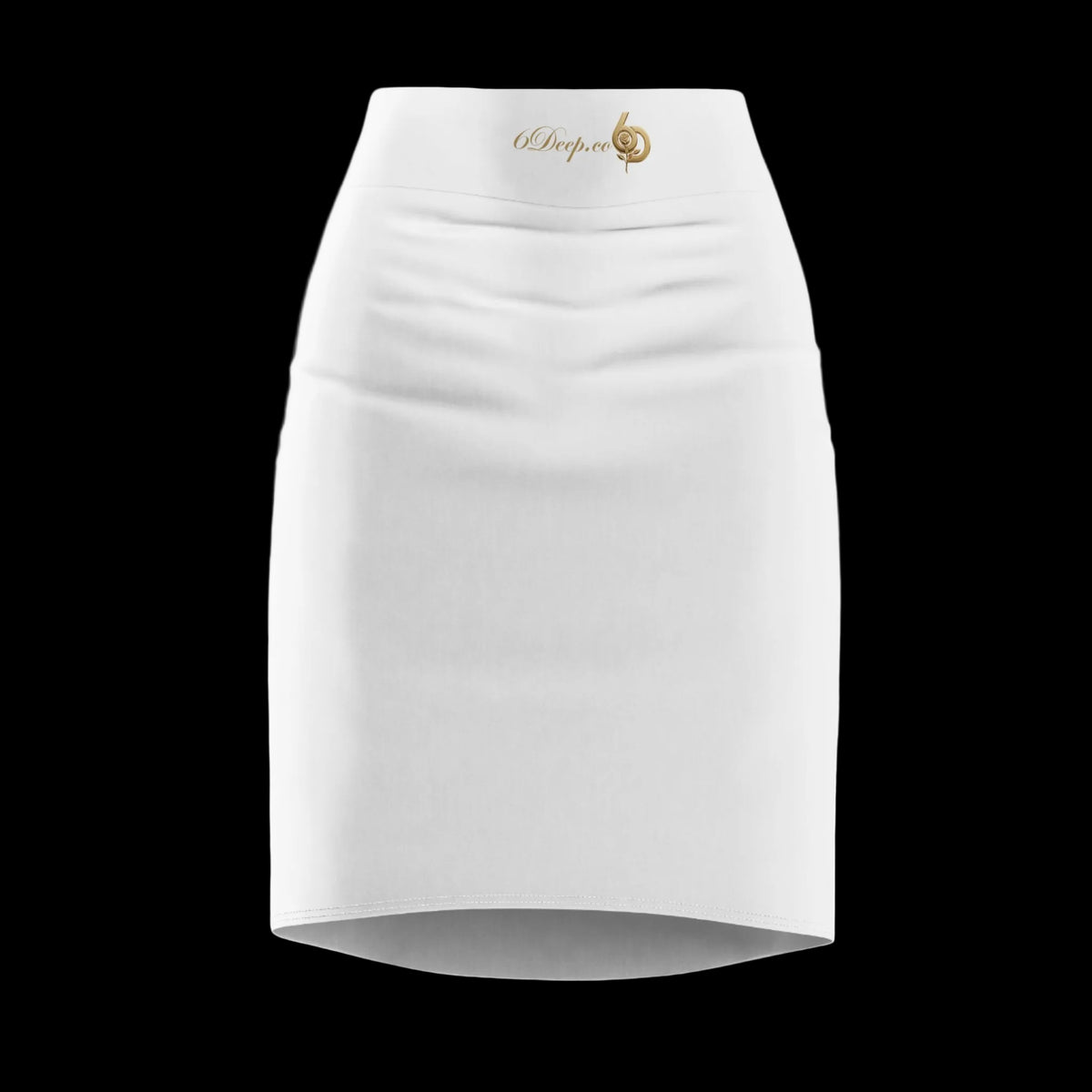 Crisp White High-Waist Pencil Skirt