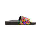 Women's Slide Sandals — Colorful Psychedelic Floral Strap