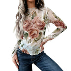 Rosé Sheer Mock Neck Top