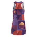 Retro Racerback Dress — Purple & Coral Abstract (Shop the Look) "Slides sold separately"