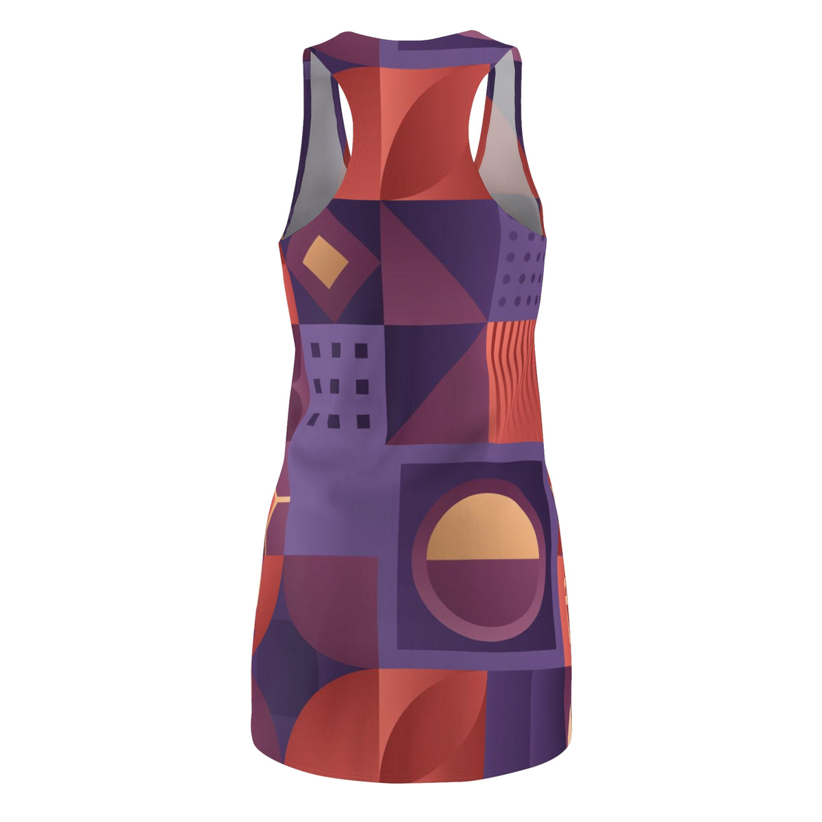Retro Racerback Dress — Purple & Coral Abstract (Shop the Look) "Slides sold separately"