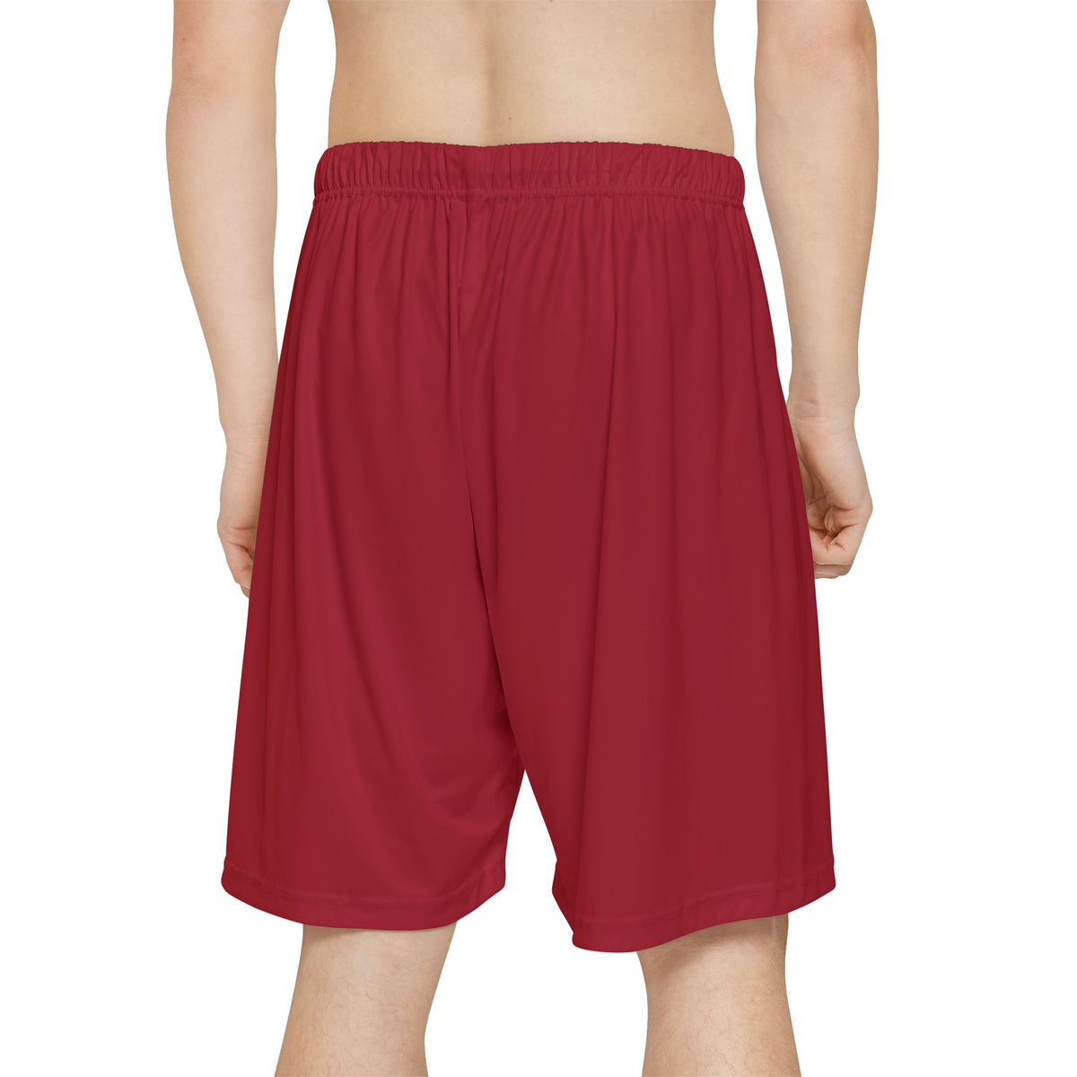 Men's Athletic Shorts with Teddy Bear Graphic — Red Sport Shorts