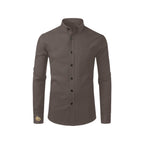 Men's Espresso Mocha Accent Long Sleeve Button-Down Shirt