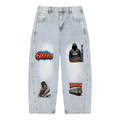 6 DEEP Men's Vintage Wash Sun fade Barrel Leg Jeans.