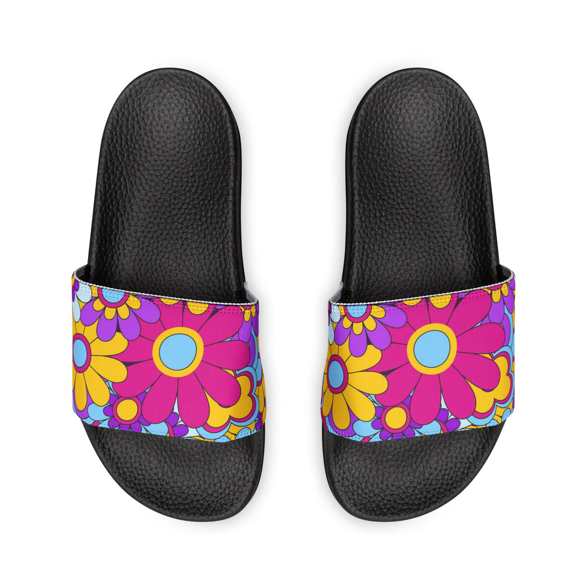 Women's Super Cute Retro Floral Slide Sandals Removable-Strap