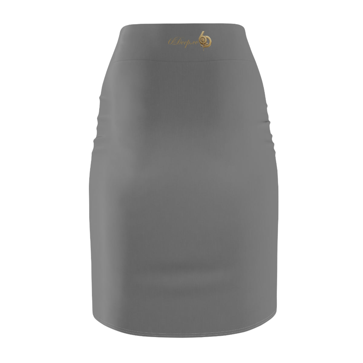 Slate Gray High-Waist Pencil Skirt