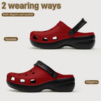 6Deep True Red High-Heeled Clogs