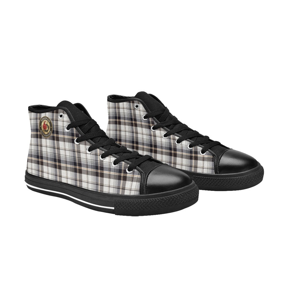 Men's 6DEEP Plaid Blk Canvas High Top