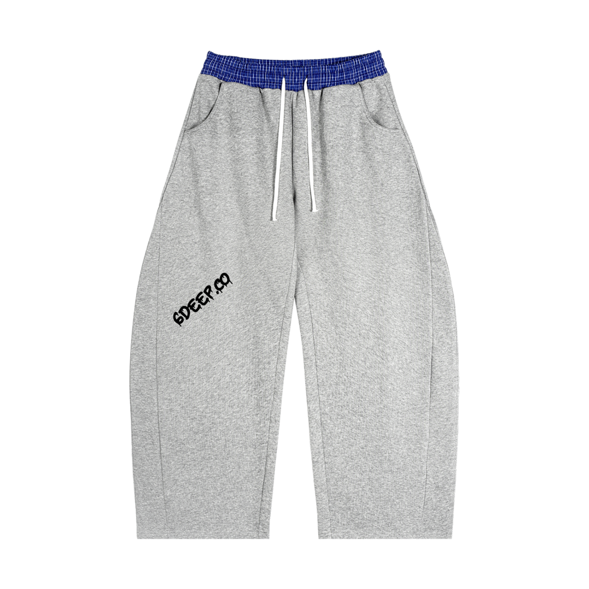 Gray 6deep Plaid Waistband Barrel Sweatpants  (Shop The look Hoodie Sold Separately)