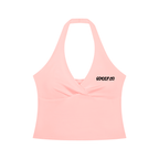 Women’s Ruched Halter Yoga Tank Top Pink
