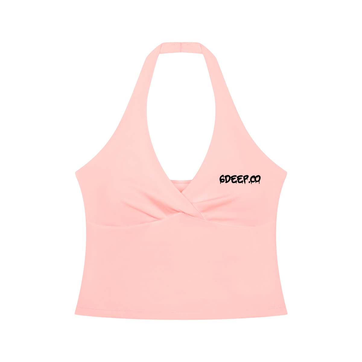 Women’s Ruched Halter Yoga Tank Top Pink