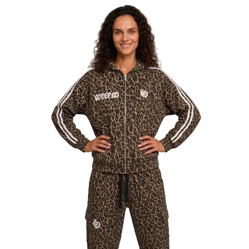 Certified Leopard Baddie Leopard Barrel Leg Sweatpants
