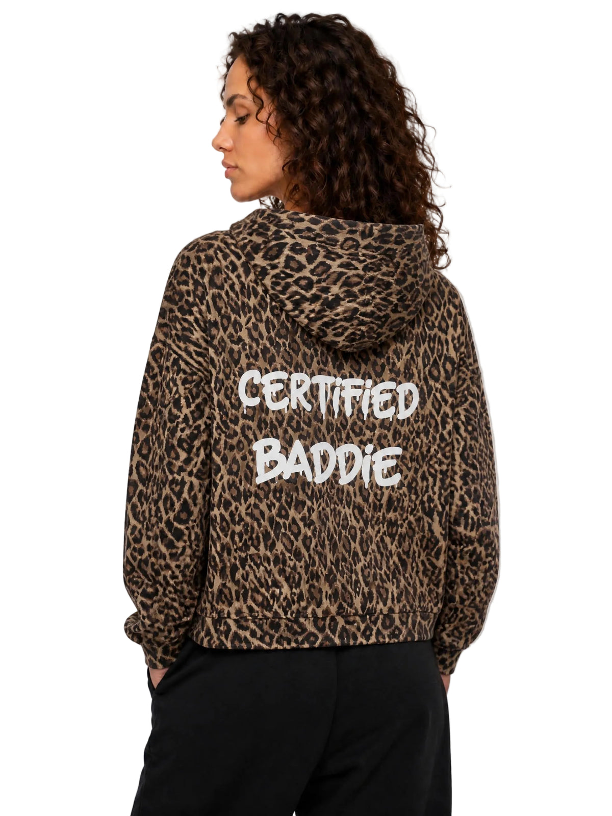 Certified Leopard Baddie  Full Zip Hoodie     (Shop The look Joggers Sold Separately)