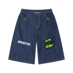 Logo 6Deep Men's Vintage Wash Denim Shorts