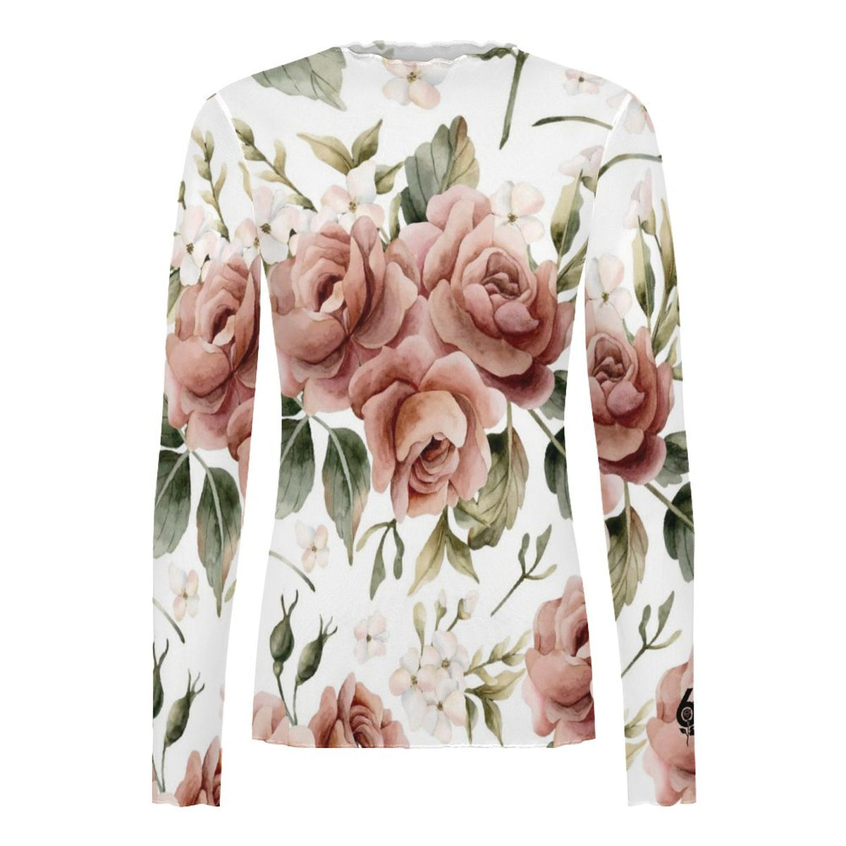 Rosé Sheer Mock Neck Top