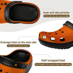 6Deep Orange Pop High-Heeled Clogs