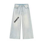 Men's 6deep Vintage Wash Wide Leg Denim Jeans