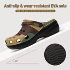 6Deep Woodland Camo High-heeled Clogs