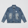 6deep Vintage Wash Zip Up Denim Jacket
