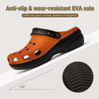 6Deep Orange Pop High-Heeled Clogs