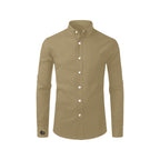 Men's Terracotta Accent Long Sleeve Button-Down Shirt