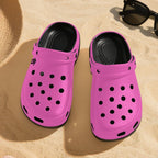 6Deep Pink Bubble Gum High-Heeled Clogs