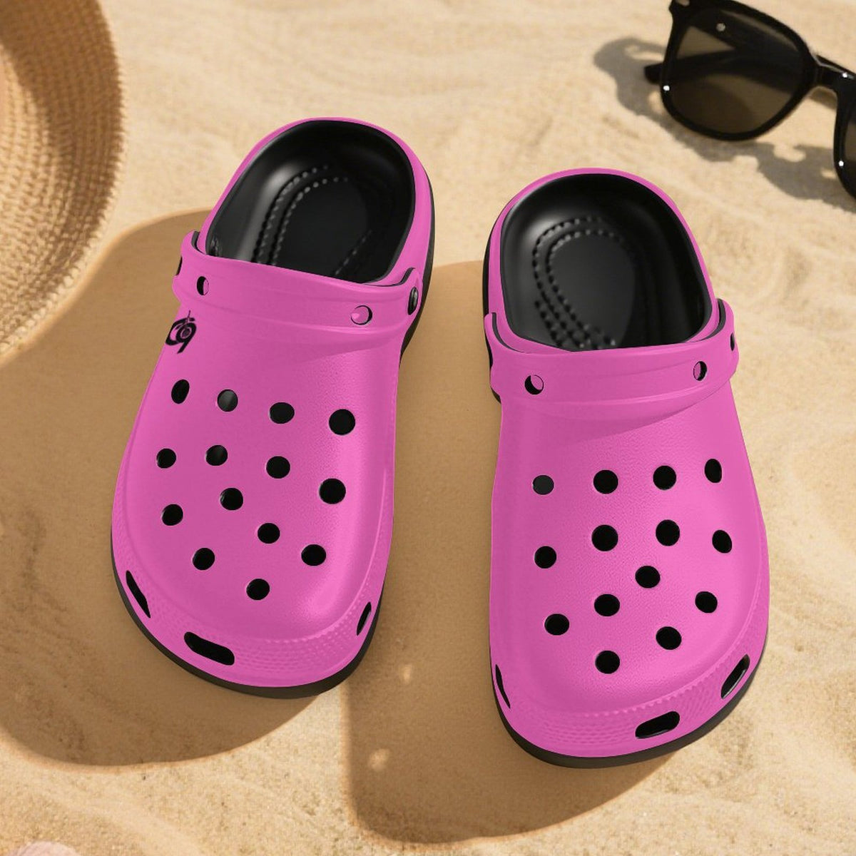 6Deep Pink Bubble Gum High-Heeled Clogs