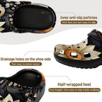 6Deep Sunflower High-Heeled Clogs