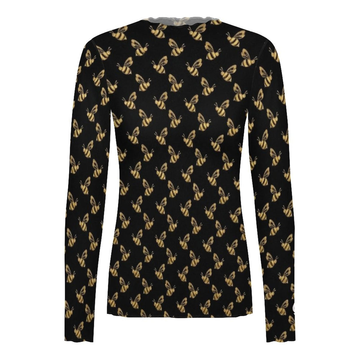 100gsm High Neck Mesh Top For Women(All-Over Printing) black