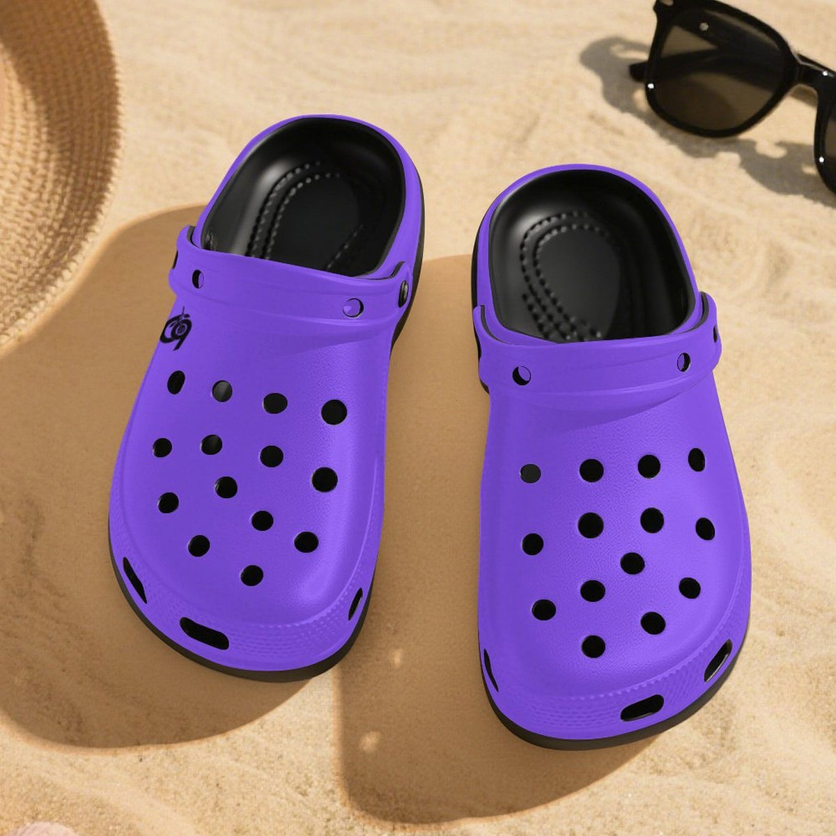 6Deep Electric Lavender  High-heeled Clogs