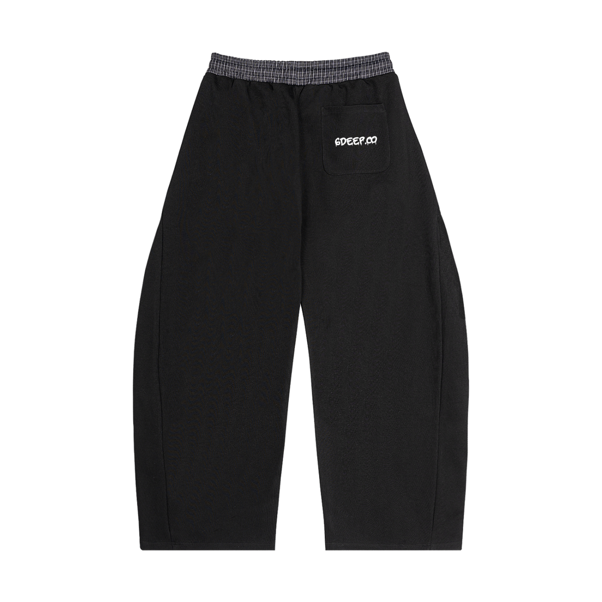 Black 6deep Plaid Waistband Barrel Sweatpants (Shop The look Hoodie Sold Separately)