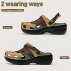 6Deep Woodland Camo High-heeled Clogs