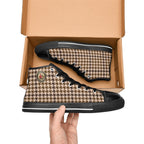 Men's D6eep Houndstooth Blk Canvas High Top