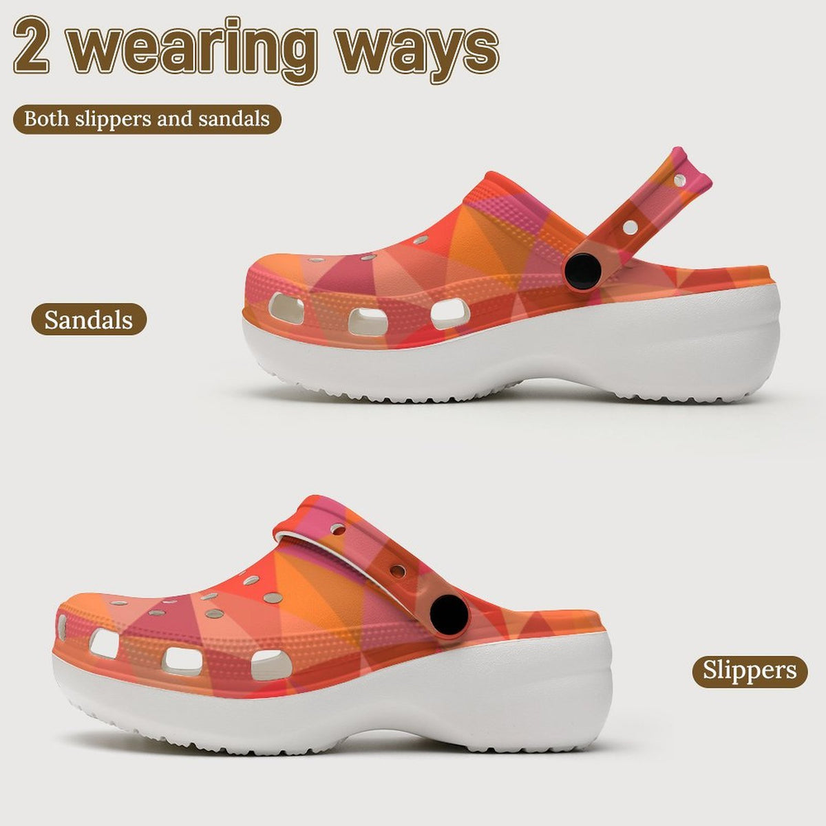 6Deep Cotton Candy Swirl High-Heeled Clogs