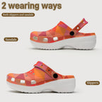 6Deep Sunset Geometric Prism High-heeled Clogs
