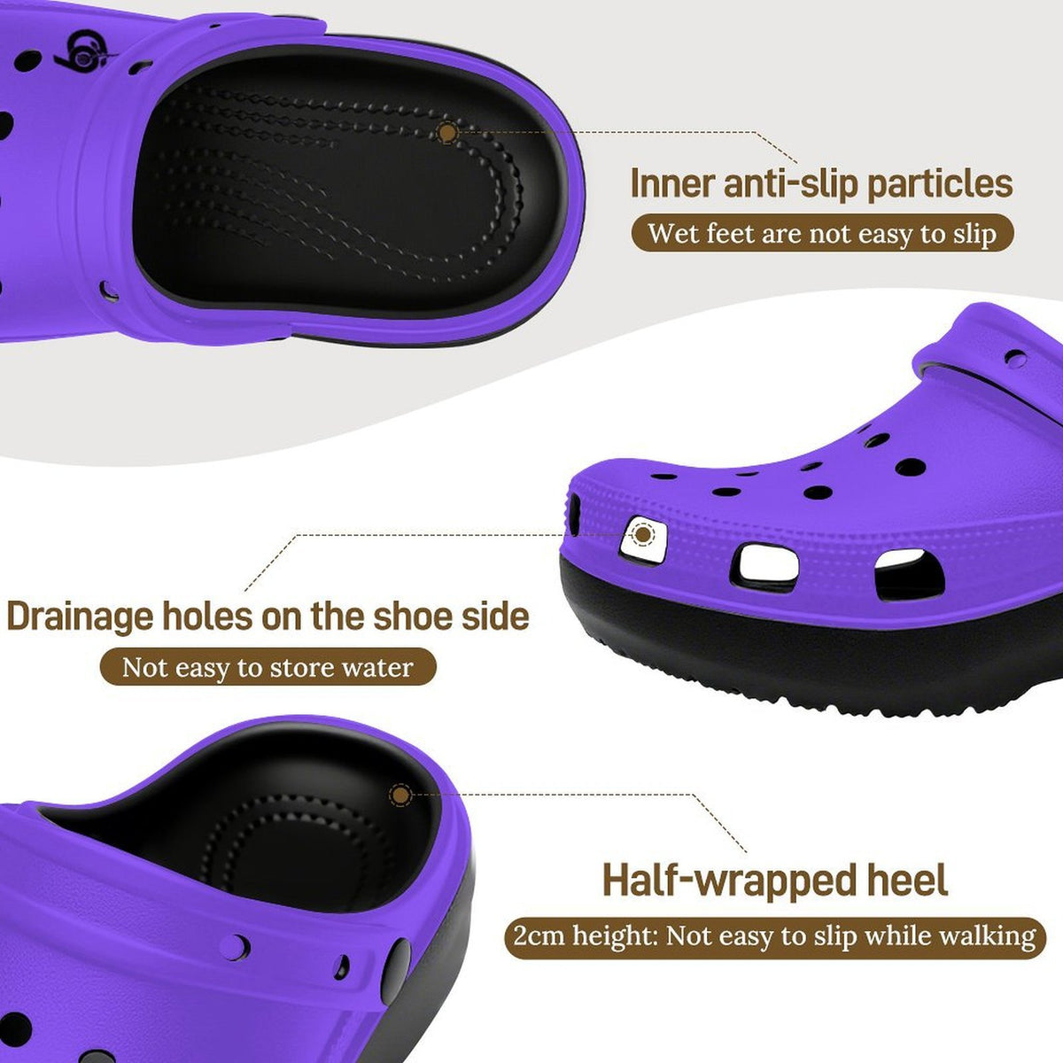 6Deep Purple Passion High-Heeled Clogs