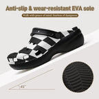 6Deep Checkmate High-Heeled Clogs