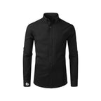 Men's Black Accent Long Sleeve Button-Down Shirt