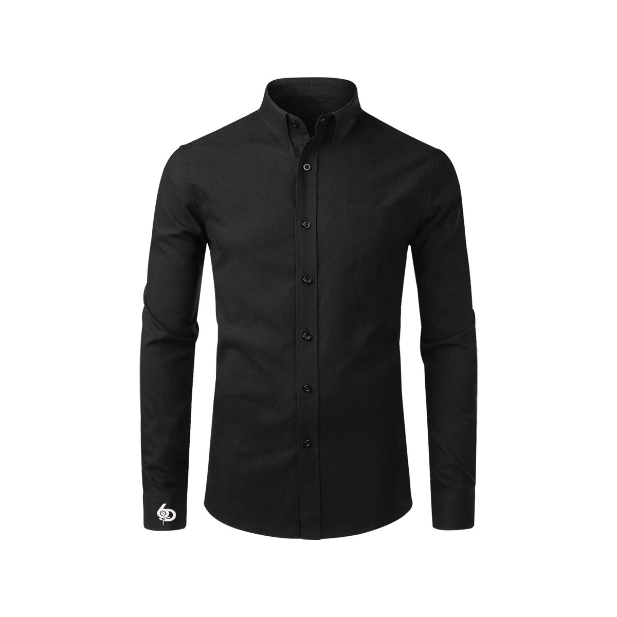 Men's Black Accent Long Sleeve Button-Down Shirt
