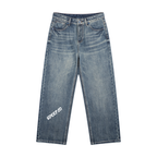 Men's 6deep Light Wash Straight Leg Denim Jeans