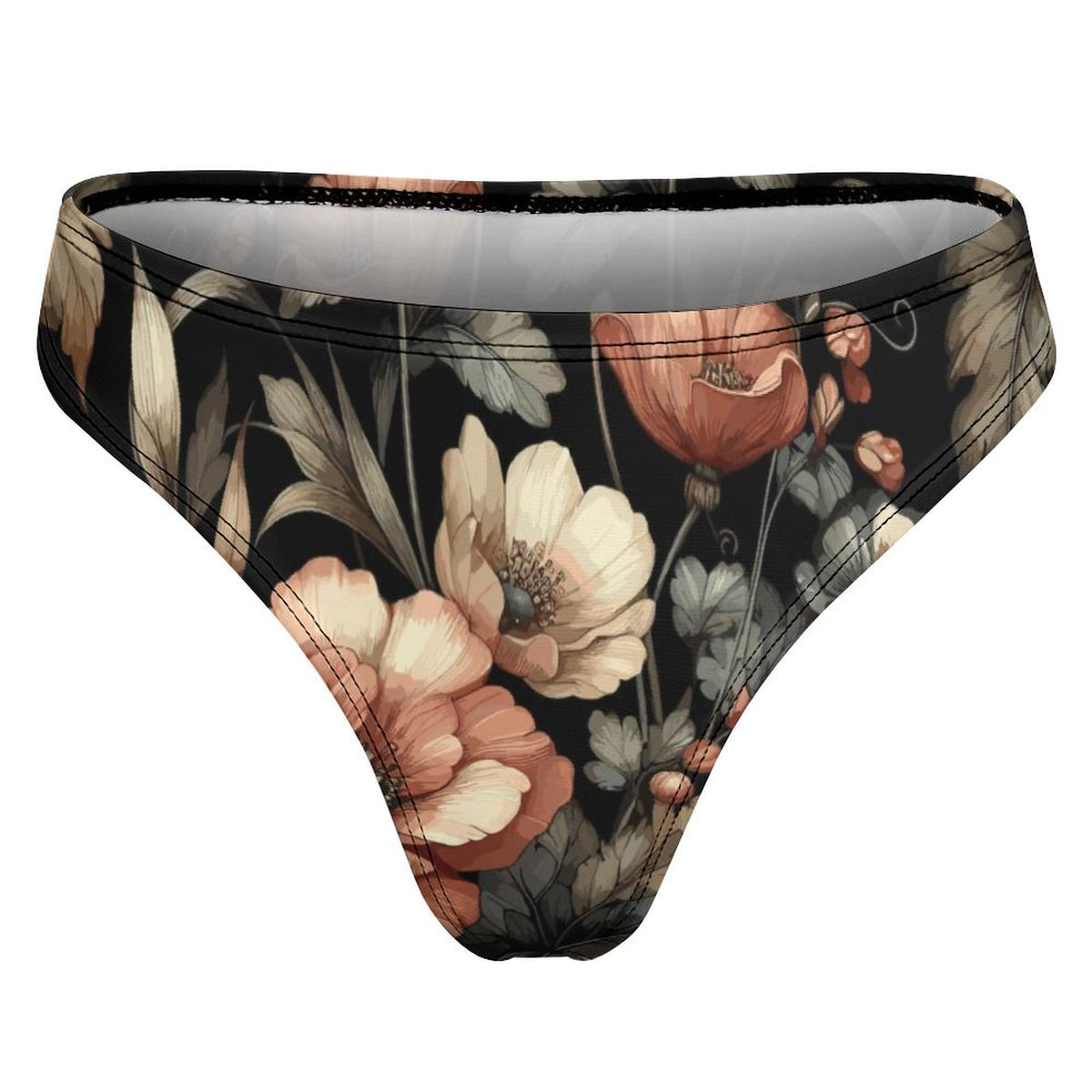 Midnight Blossom Thong